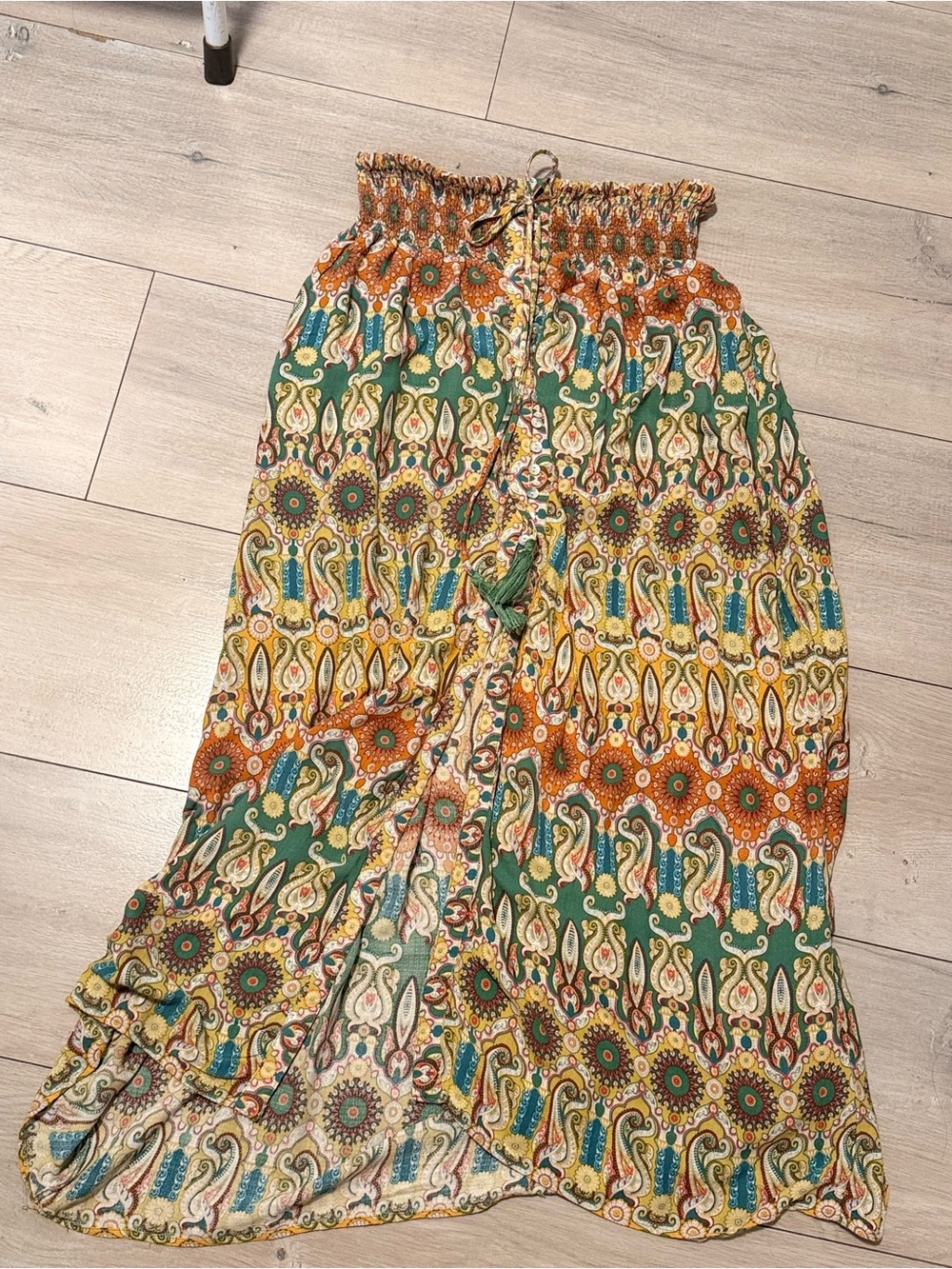 Christian Siriano Multicolor Paisley Print Maxi Skirt - Green, Orange, Yellow
